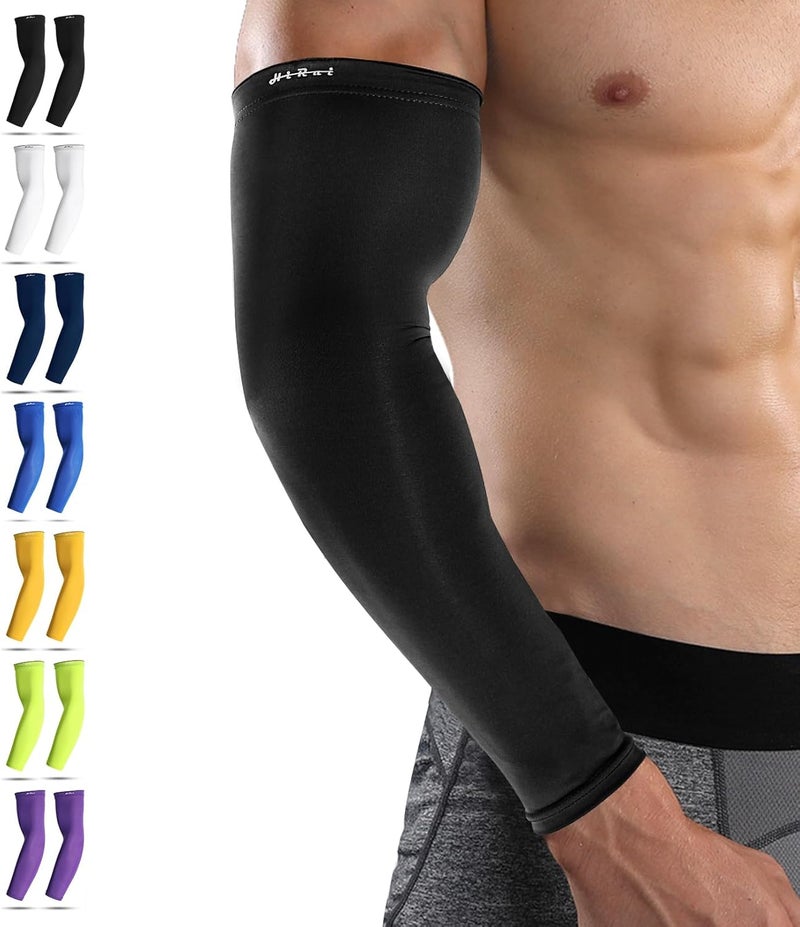 HiRui Arm Compression Sleeves for Men Women Youth, UV Protection 20-30mmHG Support Tattoo Cover, Breathable Moisture-Wicking - Image 1